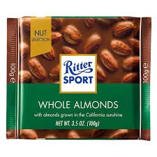 Ritter Sport Whole Almonds Chocolate 100Gm